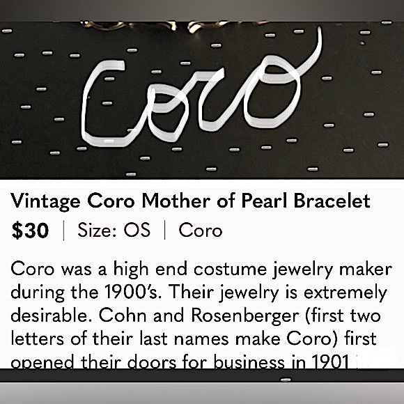 Coro vintage mother of pearl bracelet with a fold over clasp - Picture 13 of 16